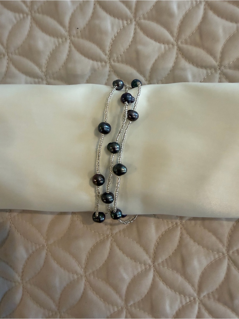 Elegant Black Pearl Multi-Strand Bracelet